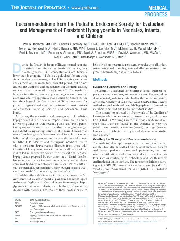 (PDF) from the Pediatric Endocrine Society for