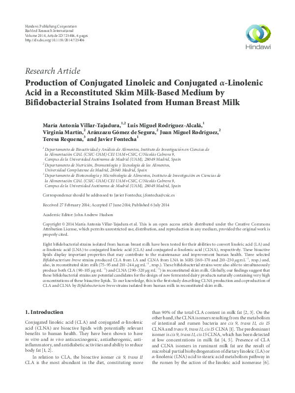 (PDF) Production of Conjugated Linoleic and Conjugated α Linolenic