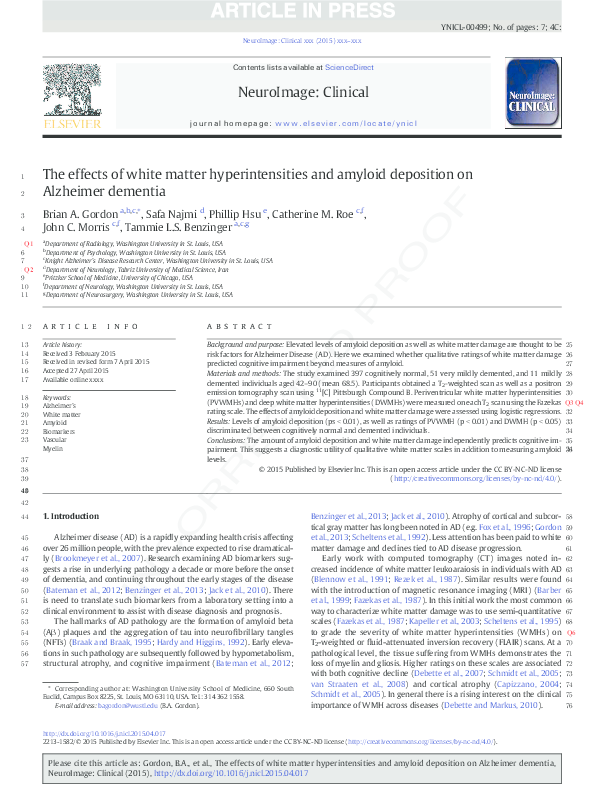 (PDF) The effects of white matter hyperintensities and amyloid ...