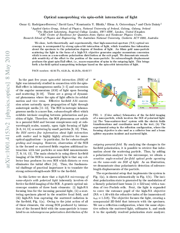 (PDF) Optical Nanoprobing via Spin-Orbit Interaction of Light