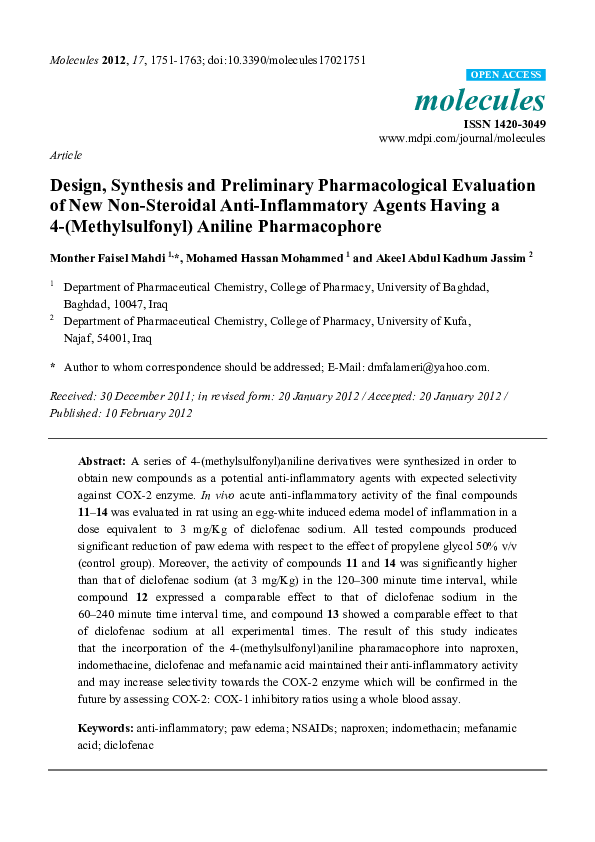 (PDF) Design, synthesis, and preliminary pharmacological evaluation of ...