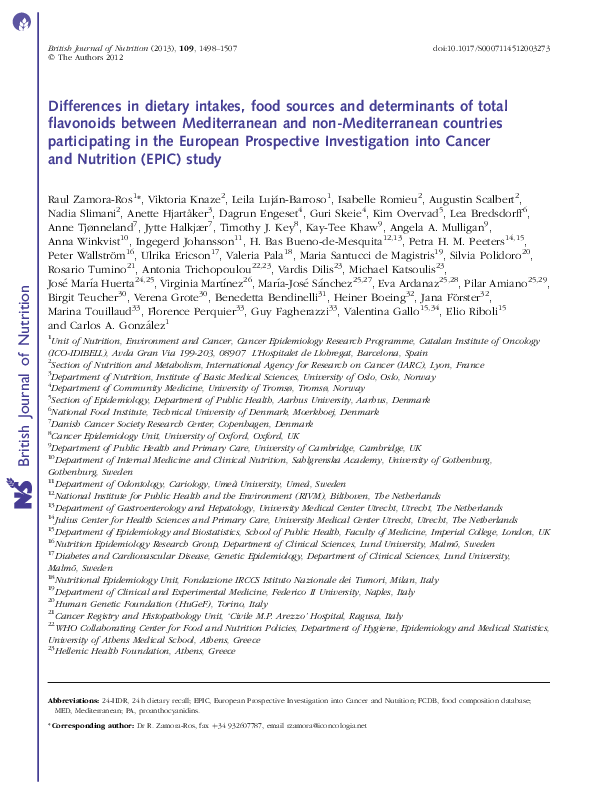 (PDF) Differences in dietary intakes, food sources and determinants of ...