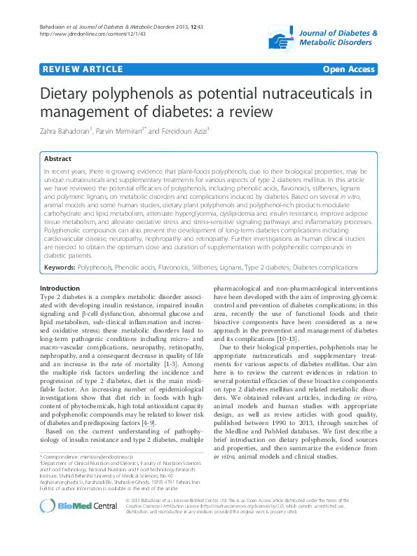 (PDF) Dietary polyphenols as potential nutraceuticals in management of