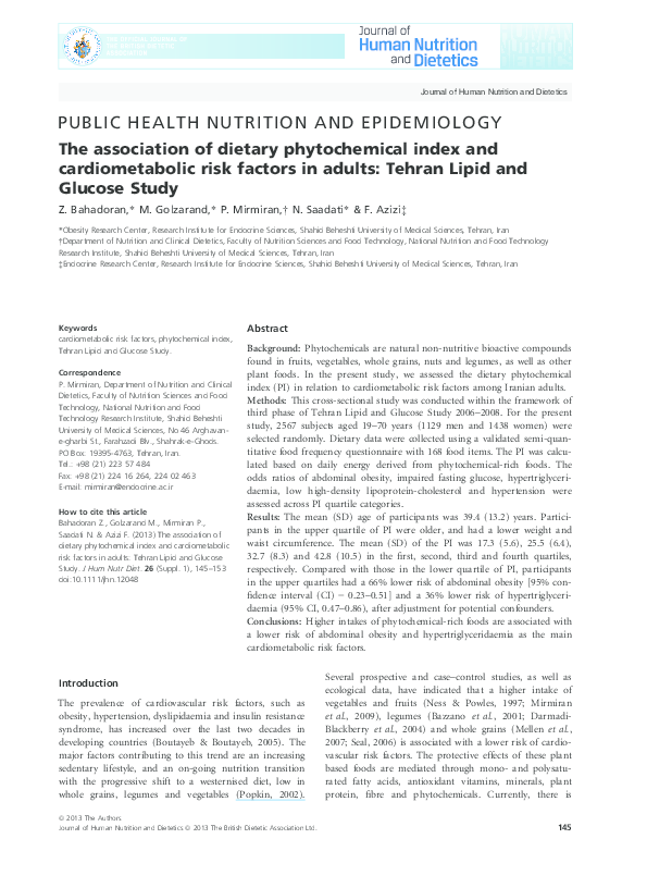 (PDF) The association of dietary phytochemical index and ...