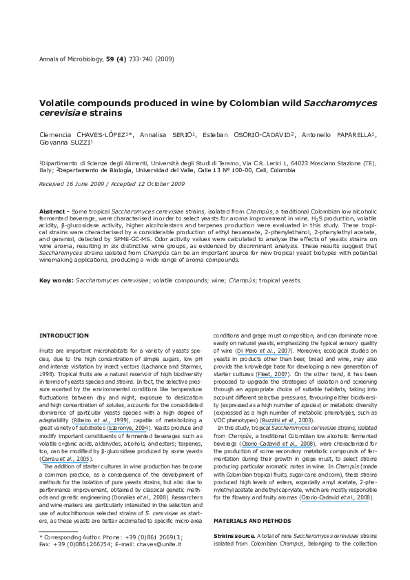 (PDF) Volatile compounds produced in wine by Colombian