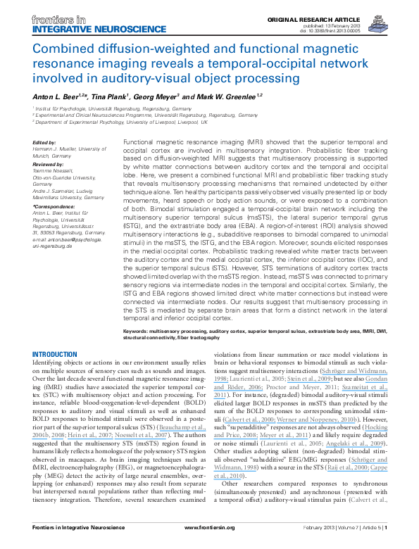(PDF) Combined diffusion-weighted and functional magnetic resonance ...
