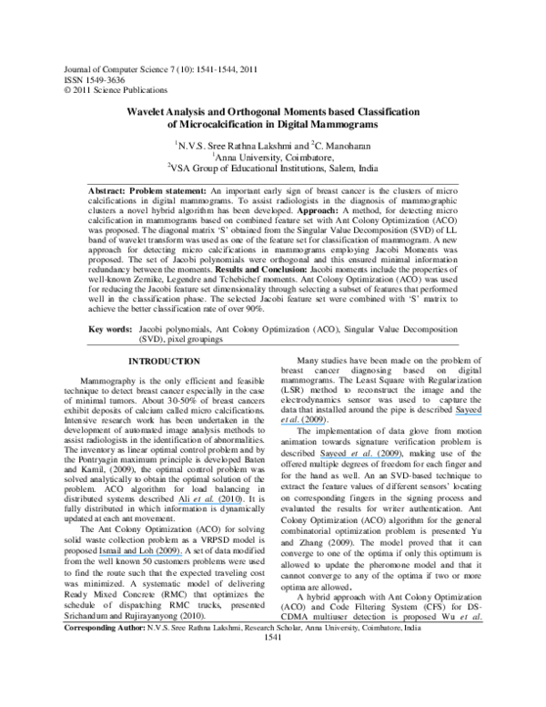 (PDF) Wavelet Analysis and Orthogonal Moments based Classification of ...