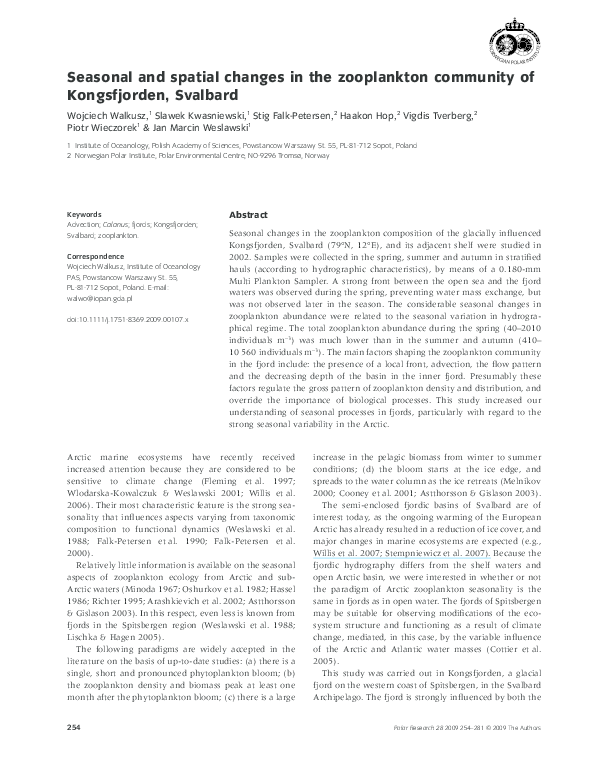 (PDF) Seasonal and spatial changes in the zooplankton community of ...