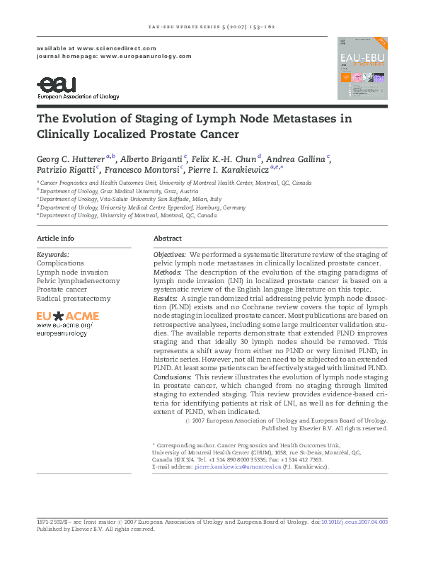 (PDF) The Evolution of Staging of Lymph Node Metastases in Clinically ...