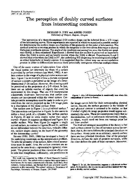 (PDF) The perception of doubly curved surfaces from intersecting