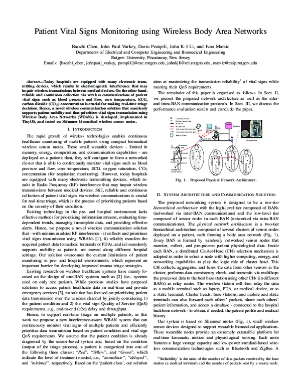 (PDF) Patient vital signs monitoring using Wireless Body Area Networks