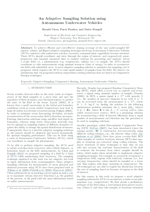 (PDF) An Adaptive Sampling Solution using Autonomous Underwater Vehicles