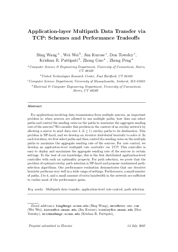 (PDF) Application-layer multipath data transfer via TCP: Schemes and ...