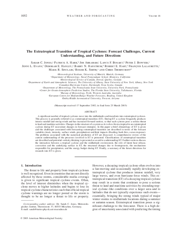 (PDF) The Extratropical Transition of Tropical Cyclone Lili (1996) and ...