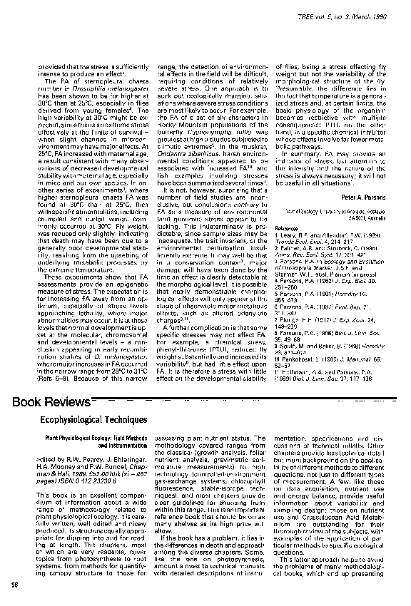 Physiological optima and critical limits image