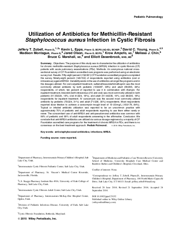 (PDF) Utilization of antibiotics for methicillin-resistant ...
