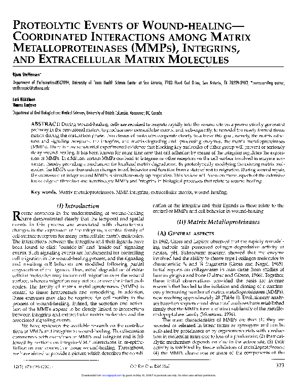 Matrix metalloproteinases review picture