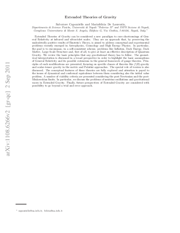 Extended Theories of Gravity