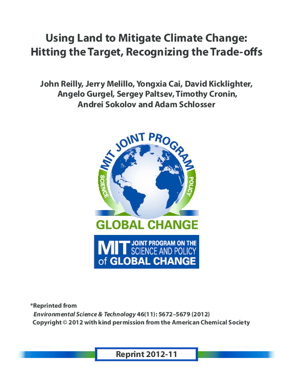 (PDF) Using Land To Mitigate Climate Change: Hitting the Target ...