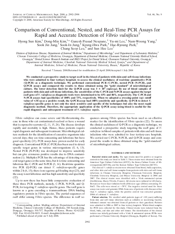 (PDF) Comparison of Conventional, Nested, and Real-Time PCR Assays for ...