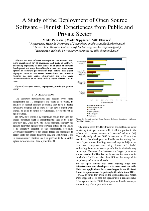 (PDF) A Study of the Deployment of Open Source Software–Finnish ...