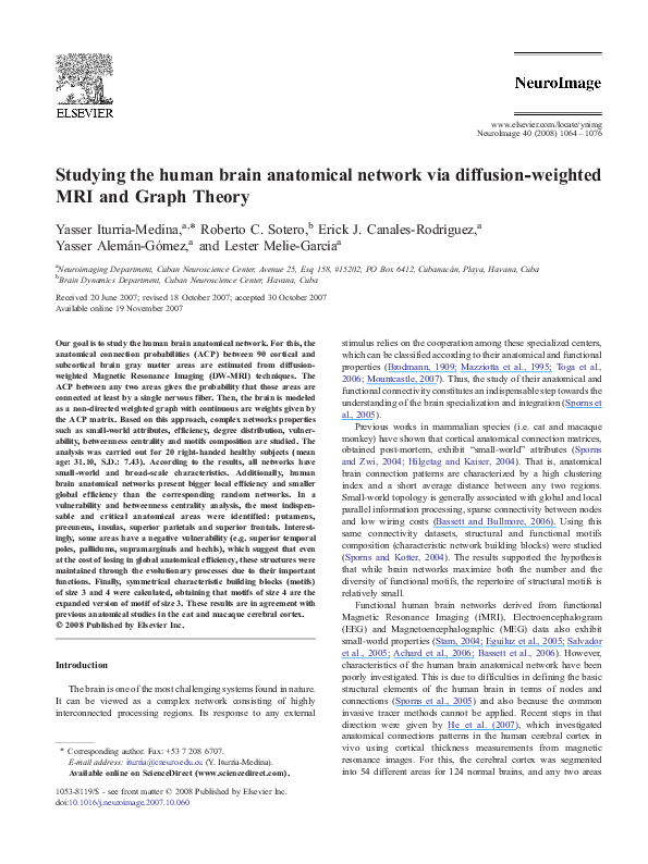 (PDF) Studying the human brain anatomical network via diffusion ...