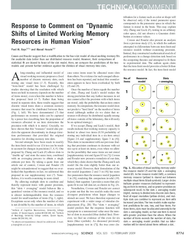 (PDF) Dynamic Shifts of Limited Working Memory Resources in Human Vision