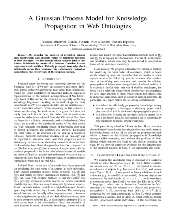 (PDF) A Gaussian Process Model for Knowledge Propagation in Web Ontologies