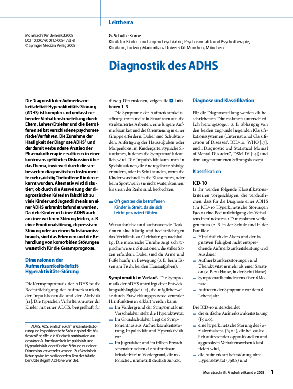 Disyps-iii Fbb-adhs Beurteilungsbogen Auswertung (PDF) Diagnostik des ADHS