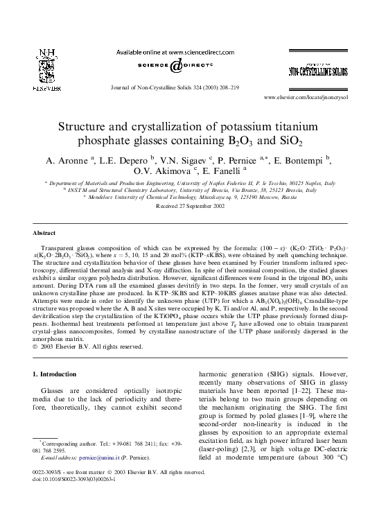 (PDF) Structure and crystallization of potassium titanium phosphate ...