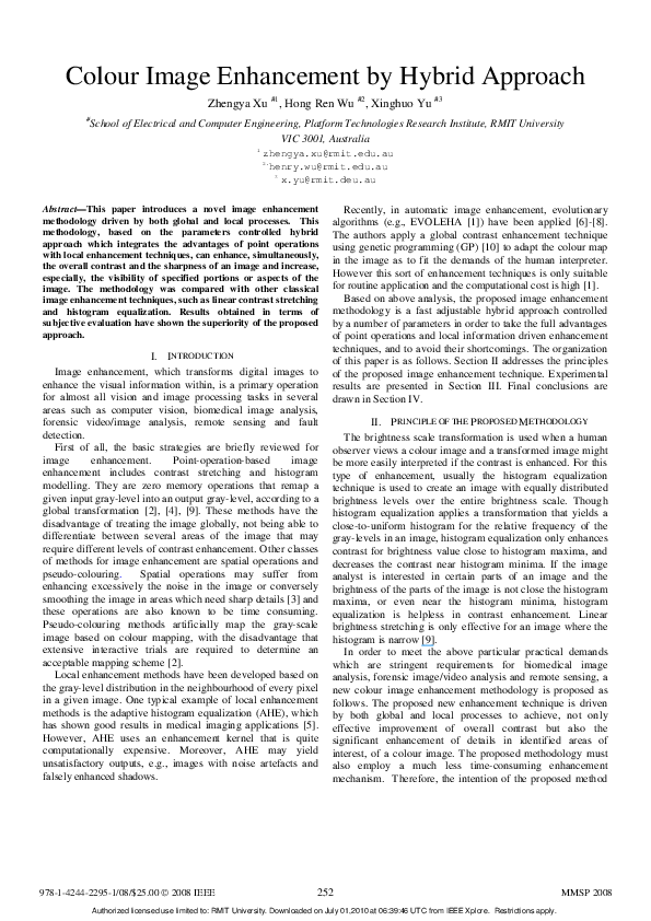 (PDF) Colour image enhancement by hybrid approach