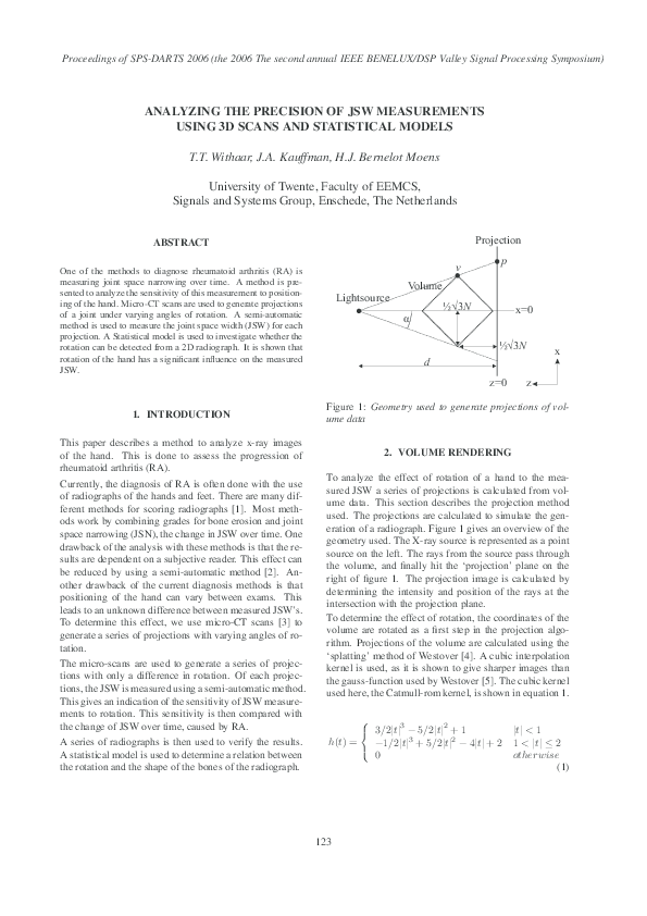 (PDF) Analyzing the Precision of JSW Measurements Using 3D Scans and ...