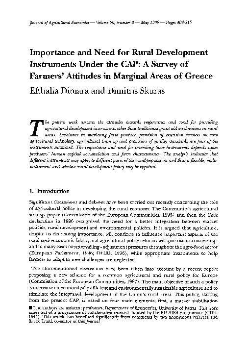 (PDF) Importance and Need for Rural Development Instruments Under the ...