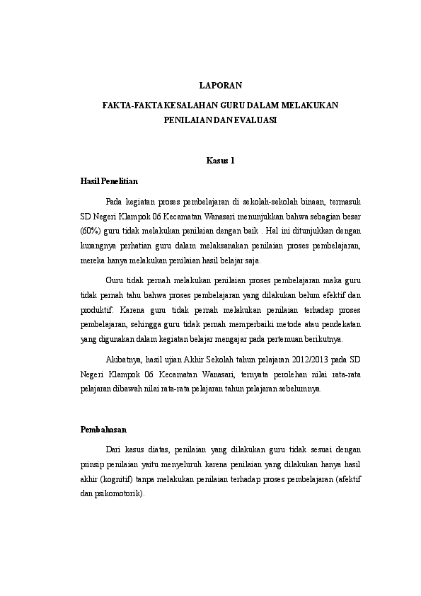 Doc Laporan Fakta Fakta Kesalahan Guru Dalam Melakukan Muhammad Iqbal Academia Edu