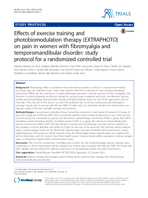 (PDF) Effects of exercise training and photobiomodulation therapy ...