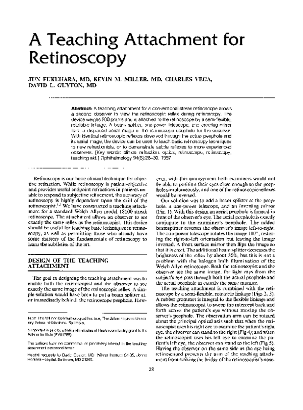 (PDF) A Teaching Attachment for Retinoscopy Kevin M Miller Academia.edu