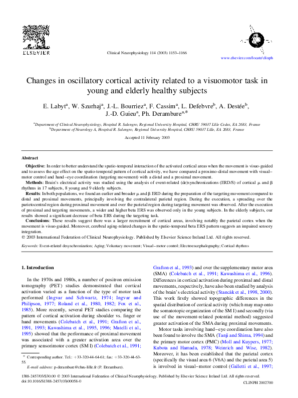 (PDF) Changes in oscillatory cortical activity related to a visuomotor ...