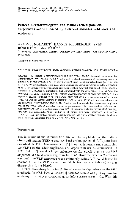 (PDF) PATTERN ELECTRORETINOGRAM AND VISUAL-EVOKED POTENTIALS TO ...