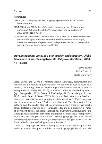 TRANSLANGUAGING LANGUAGE BILINGUALISM AND EDUCATION PDF visual data 2