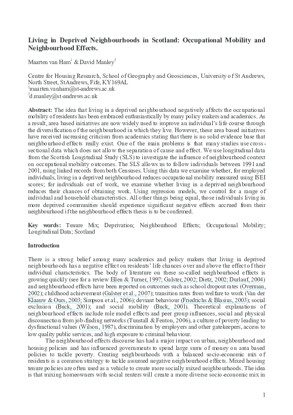 Neighbourhood effects thesis picture