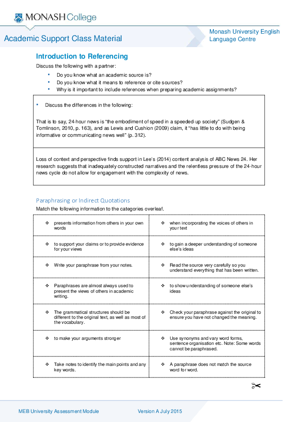 (PDF) Introduction to Referencing