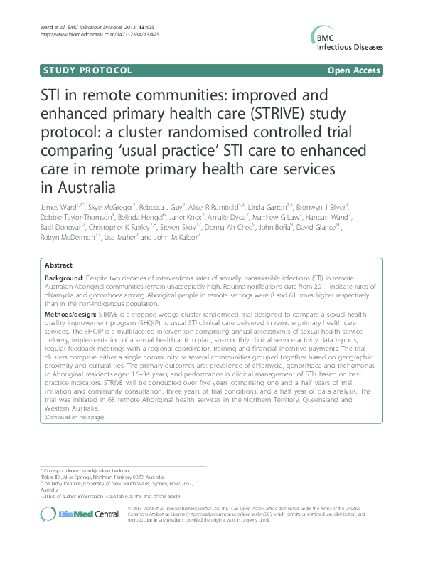 (PDF) STI in remote communities: improved and enhanced primary health ...