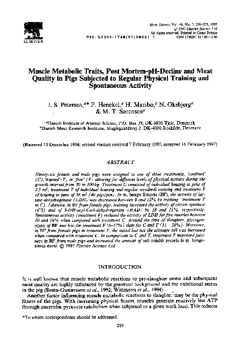 (PDF) Muscle metabolic traits, post mortem-pH-decline and meat quality ...