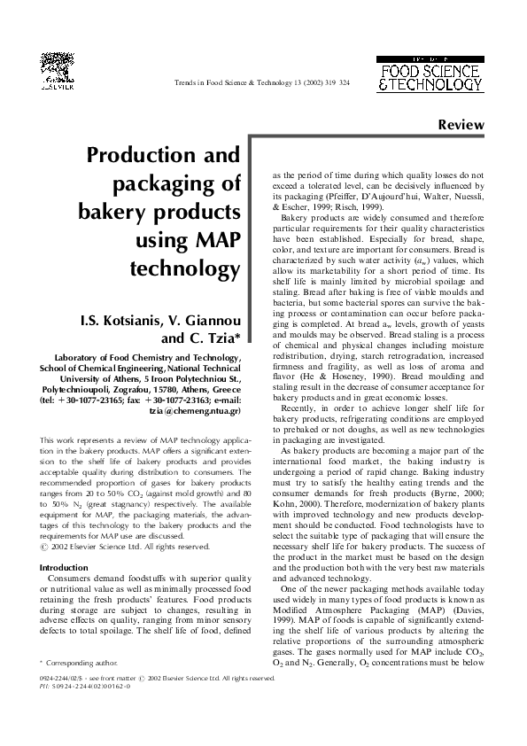 shelf life of bakery products pdf