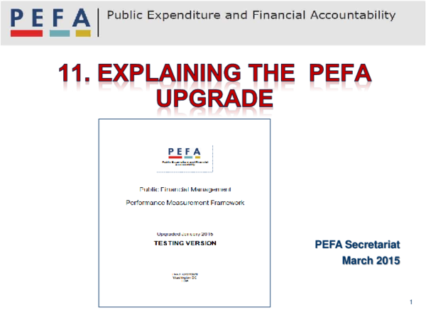 Putting the PEFA upgrade to the test