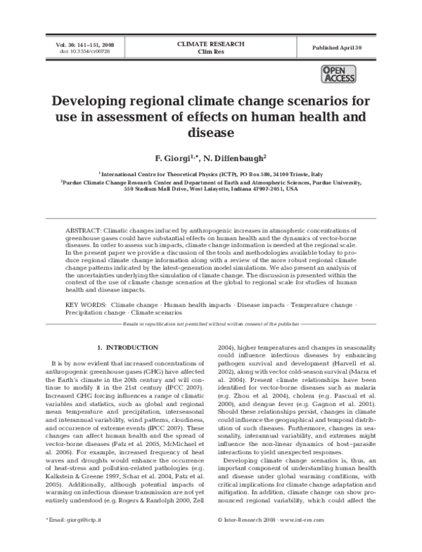 (PDF) Developing regional climate change scenarios for use in ...