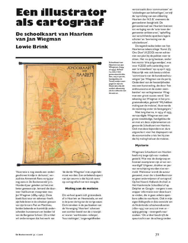 (PDF) Een illustrator als cartograaf De schoolkaart van Haarlem van