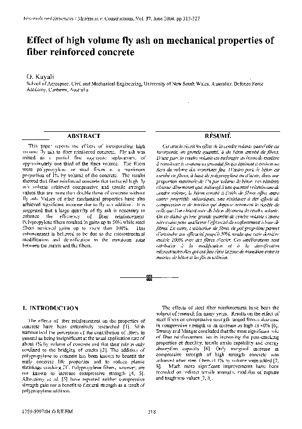 (PDF) Effect of high volume fly ash on mechanical properties of fiber ...