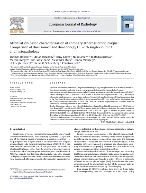 (PDF) Attenuation-based characterization of coronary atherosclerotic ...