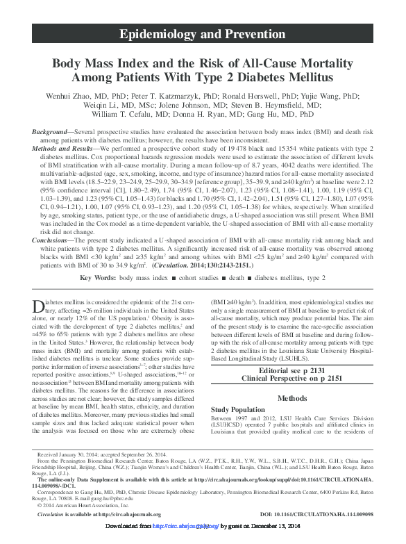 (PDF) Body mass index and the risk of all-cause mortality among ...